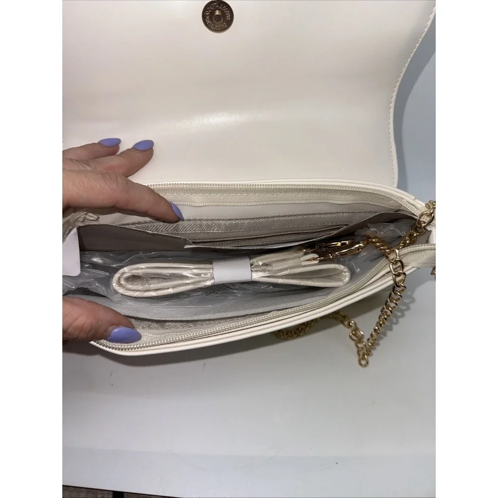 Shoulder Bag for Women Small Handbag Hobo Purses, Retro Clutch Leather Off White